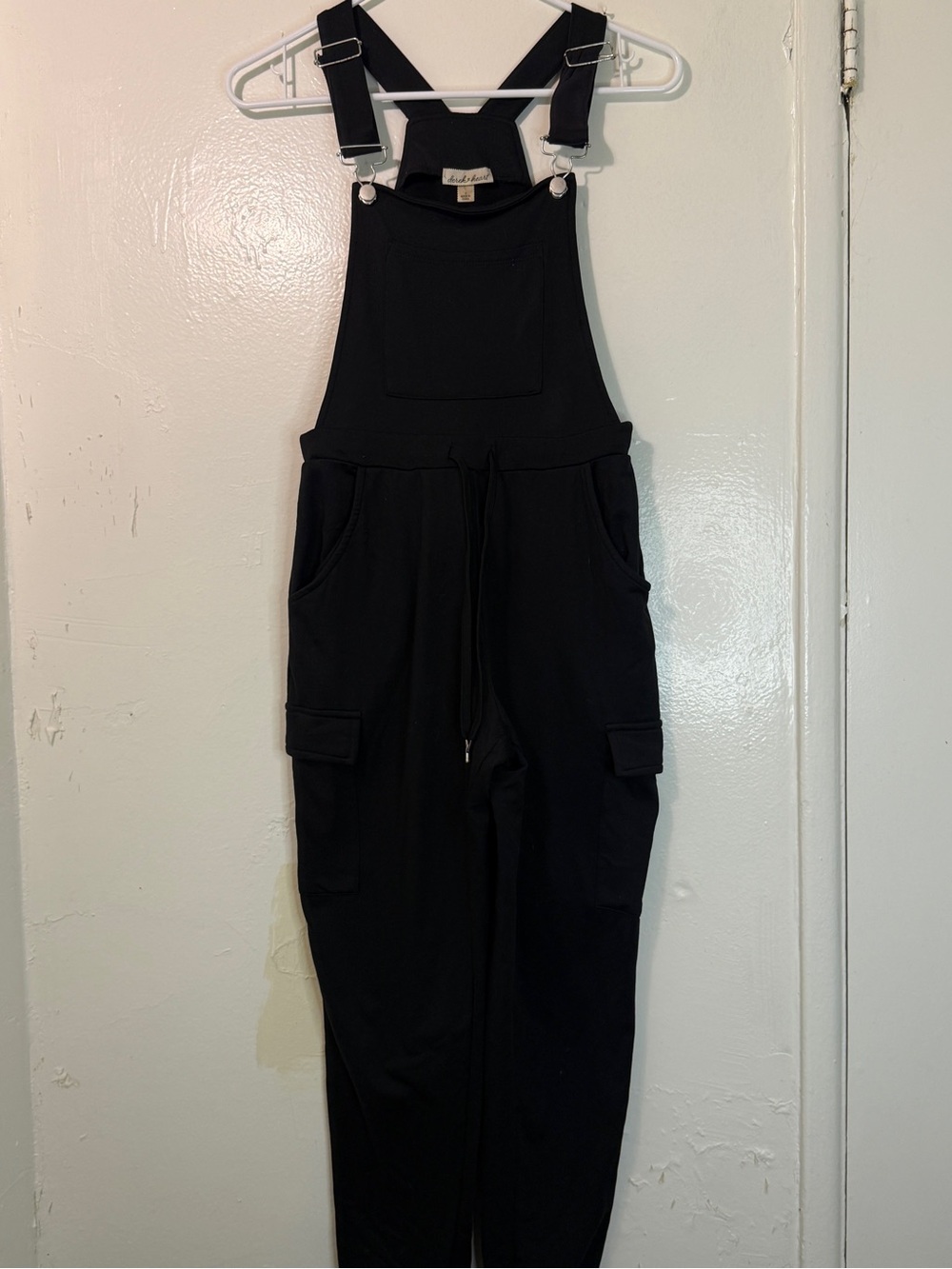 Derek Heart Black Cargo Overalls Jumpsuit Romper Drawstring Size S